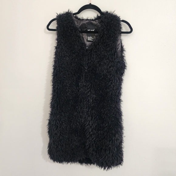 Me Jane Black Faux Fur Vest size small - Picture 5 of 6